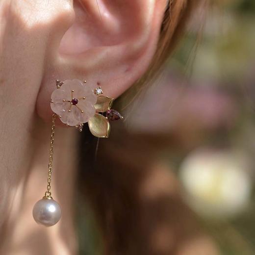 桃花朵朵粉晶耳环【现货/可定制】 商品图3