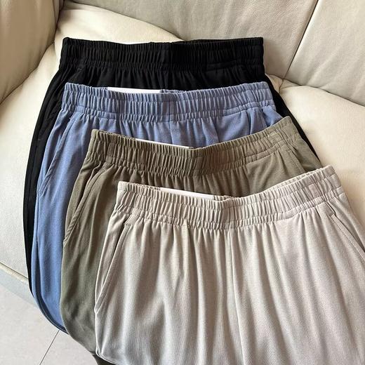试衣间 25春季新款松紧磨毛高腰宽松垂感休闲九分阔腿裤女休闲裤！ 商品图1