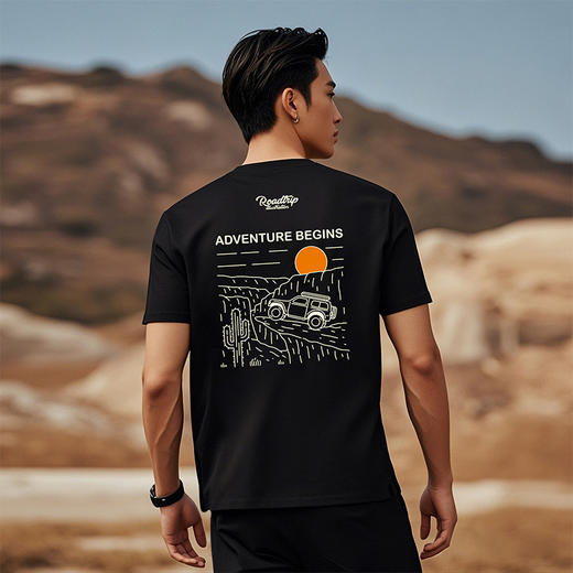 自由基地夏新品山系越野露营户外短袖T恤男女通勤队服弹力棉半袖 NMT-2217 商品图1