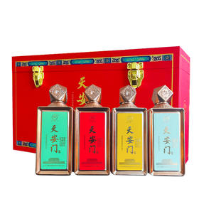 【自营】华都白酒 天安门春夏秋冬礼盒装 酱香型纯粮白酒 53度 500mL*4瓶 礼盒装 FZWJ