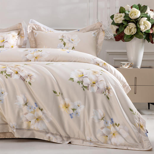 【会员专享】多喜爱 法式轻奢四件套-月晓阑音【60S贡缎】【时尚拼边】【金色织带】【礼盒包装】【芬纳诺抗菌专利】专利床单 长绒棉·如丝顺滑 商品图7