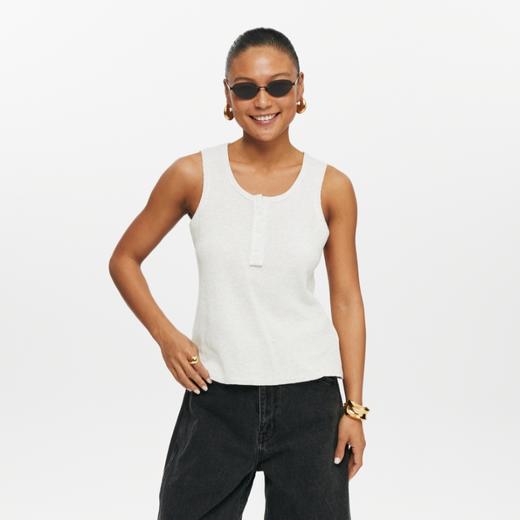 oneup华夫格散边背心 商品图1