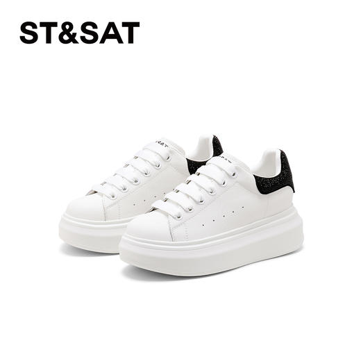 星期六经典百搭厚底亮钻小白鞋SSD1112C2E 商品图6