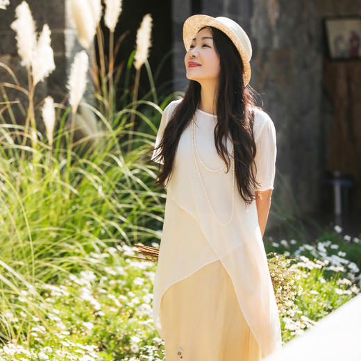 【林栖设计小店】（现货）桑蚕丝飞片衬衫不规则宽松多色2025春夏新品短袖上衣女1952026 商品图6