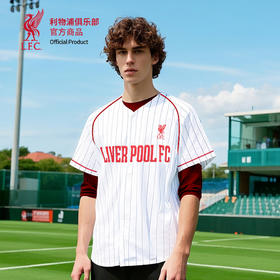【官方正版】利物浦俱乐部 | 简约棒球开衫白色条纹短袖