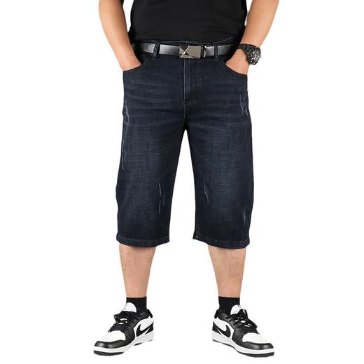 【DYG】大依优型大码牛仔七分裤牛仔短裤弹力宽松显瘦肥佬休闲男士夏加肥加大 商品图4