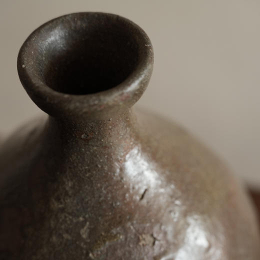 日本中古柴烧粗陶花器X0955 商品图3