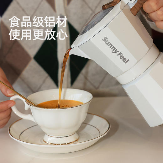 SunnyFeel山扉户外露营意式双阀摩卡壶_咖啡机便捷煮咖壶烧水铝壶 商品图1