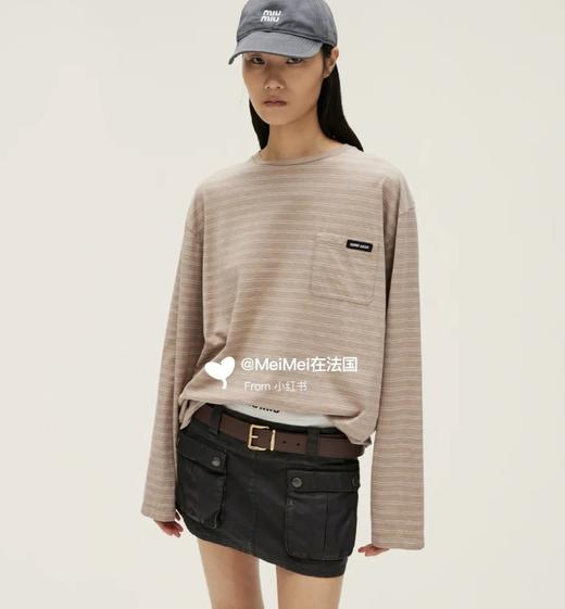 重磅三色   miu宽松版条纹长袖TEE  宽松版型  春秋叠穿必备 商品图4