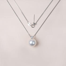 阮仕珍珠 晨曦系列G18K金澳白珍珠吊坠 12-13mm 正圆 微瑕 极强光（赠送肖邦银链50cm）