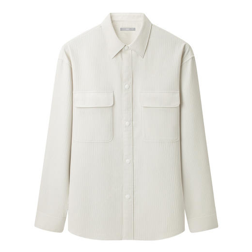 圣得西男士长袖衬衫秋季新款易打理休闲通勤纯色简约男装上衣外套 商品图5