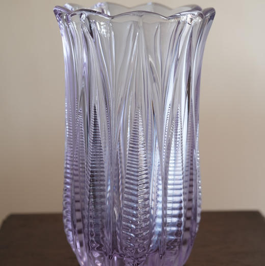 日本中古紫色玻璃水晶花瓶 商品图0