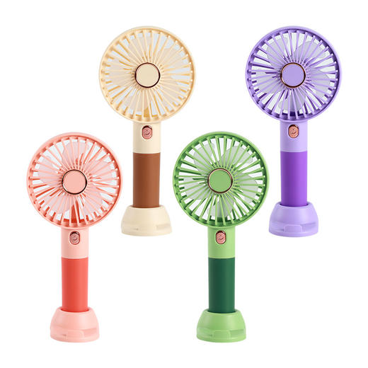 【简约拼色立式风扇】迷你家用USB台式电风扇 办公室三档风手持电风扇 商品图4