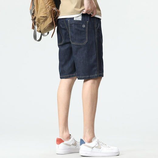 【天丝莱赛尔】【DYG】大依优型大码男装五分牛仔短裤夏季冰丝薄料松紧腰加肥加大中裤胖子男士 商品图1