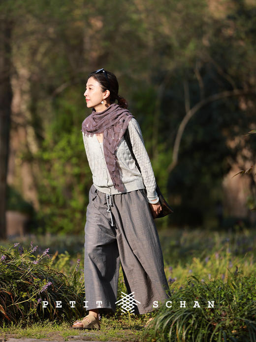 PETIT SCHAN小闪 ACC#037 the assassin 聂隐娘 手工染色山羊绒羊毛抽纱镂空围巾披肩 商品图3