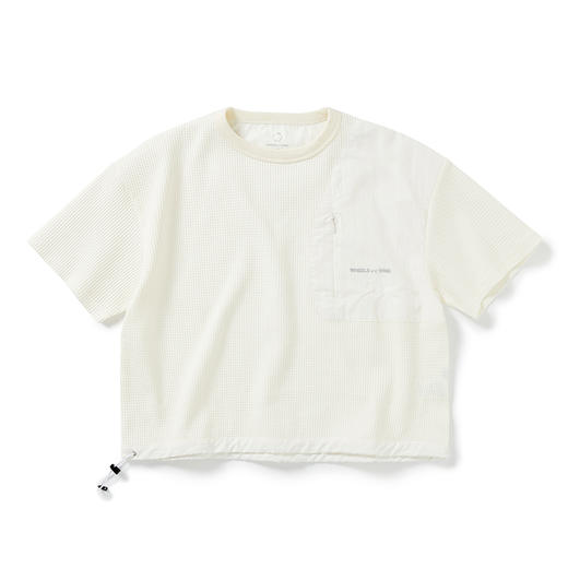 WHEELS and WIND 女式SOLOTEX华夫格短款宽松机能性圆领短袖T恤 商品图3