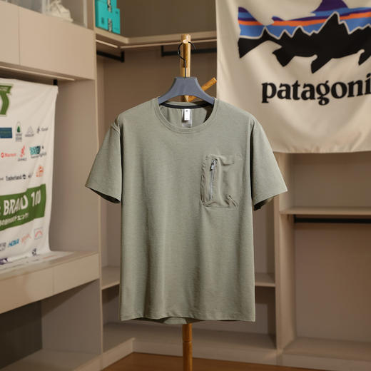 韩帼面料！2025接触凉感机能户外激咣孔透气吸湿夏季男士口袋短袖T恤 商品图5