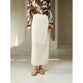 棉仓363617011-初棉棉麻编织A字及踝半身裙