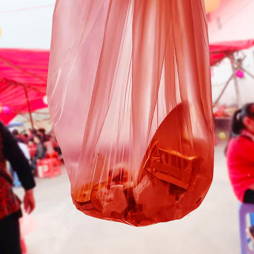 喇叭花红色一次性桌布台布餐桌布带双喜字塑料PE180*180CM 10张 商品图1