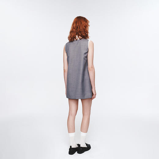 Herlian2025新款假两件拼接原色牛仔背带裙无袖A字娃娃连衣裙 商品图2