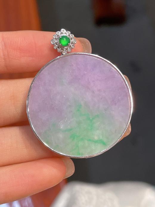 紫罗兰无事牌翡翠吊坠 商品图1