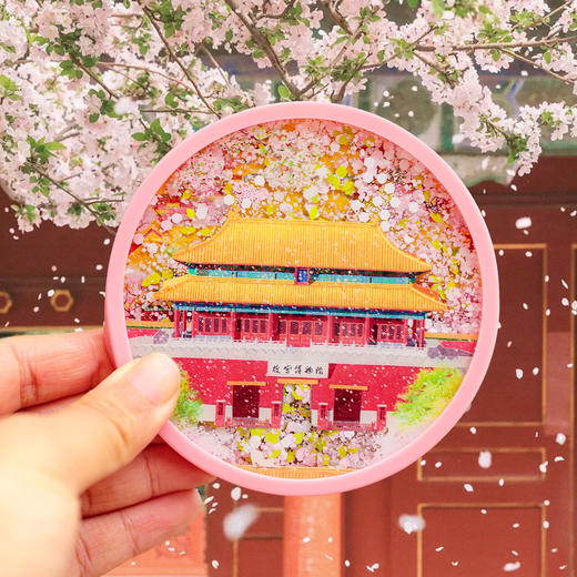 [流沙冰箱贴&杯垫两用]故宫影壁宫猫四季AR硅胶亚克力杯垫冰箱贴 商品图4