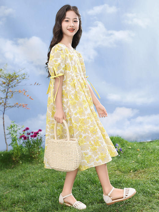 【时尚碎花，宝宝仙女裙子！】女童连衣裙 夏季新款儿童时尚碎花裙 中大童公主裙 宝宝仙女裙子-QQ 商品图1