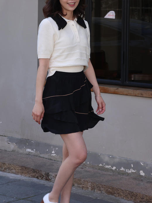 TYNVIE 层叠荷叶边短裙 - 黑色 商品图8