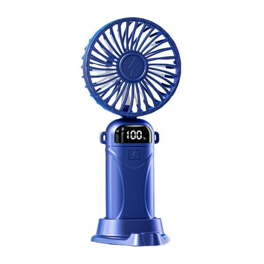 KIVEE手持小风扇迷你便捷随身折叠支架usb充电风扇挂脖长续航丨智能数显丨5档强风丨带底座挂绳丨 商品图5