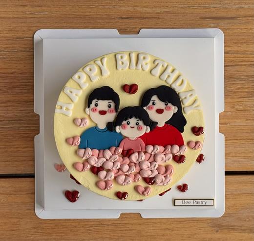 一家三口手绘B款 商品图1