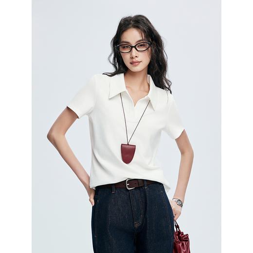 棉仓362601008-初棉50支丝芙珠地POLO法式剪刀翻领POLOT 商品图1