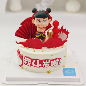 哪吒摆件奶油蛋糕