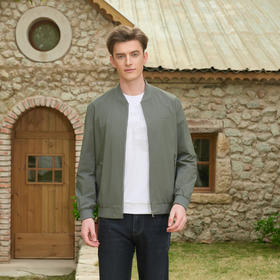 半身缘男装 秋季新款棒球领外套棒球服休闲夹克253112M01312063