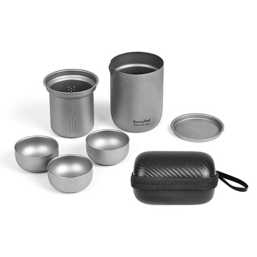 SunnyFeel山扉户外茶具套装_露营炊具便携收纳纯钛功夫茶套装 商品图4