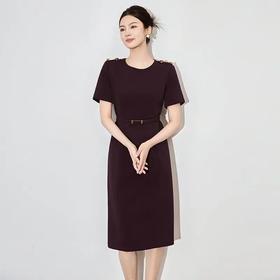 【高货wl】全新升级【铂金会员312/天猫419/差价107】(34051) 洛诗琳新款高品质端庄时尚职场连衣裙收腰显瘦雅致包臀裙