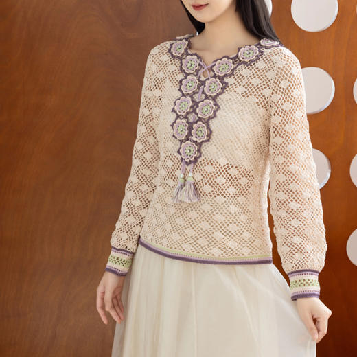 苏苏姐家洛夏套头衫钩针手工diy毛线团蕾丝线自制材料包 商品图2