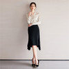 IWY/时髦小姨风穿搭套装新款香槟色长袖衬衫两件套黑色鱼尾半裙B523+S2207 商品缩略图3