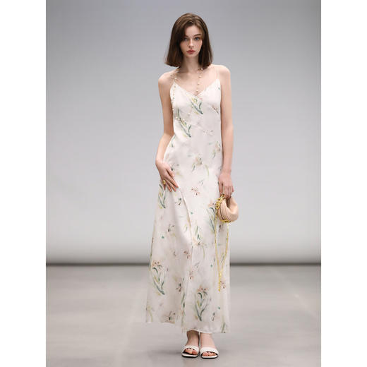 COCOBELLA设计师款花卉植物吊带裙立裁拼接优雅连衣裙FR3088 商品图1