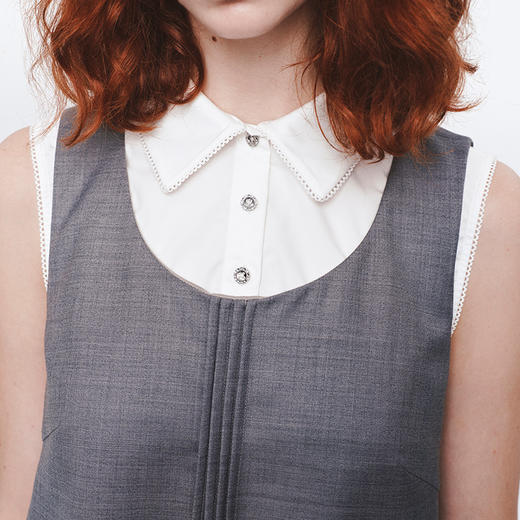 Herlian2025新款假两件拼接原色牛仔背带裙无袖A字娃娃连衣裙 商品图4