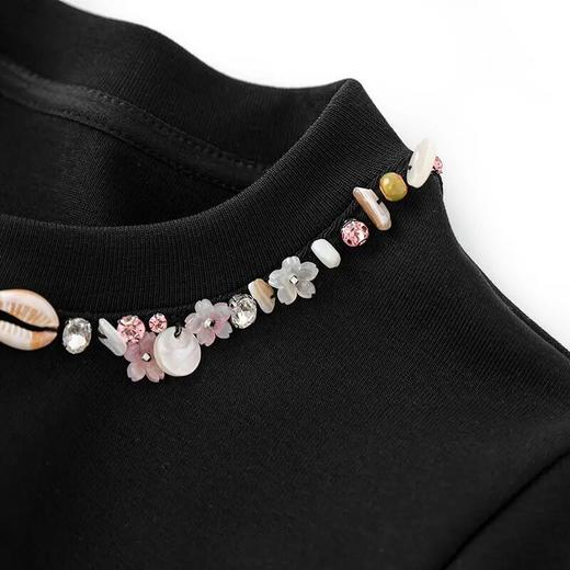 【高货wl】全新升级【铂金会员183/天猫239/差价56】(33917) 洛诗琳重工钉珠高弹时髦洋气设计感休闲通勤女T恤上衣新款 商品图2