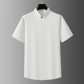 【DDA】大依优型大码短袖衬衫弹力翻领半袖衬衣商务休闲透气夏季上衣男士胖子