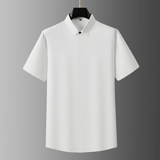 【DDA】大依优型大码短袖衬衫弹力翻领半袖衬衣商务休闲透气夏季上衣男士胖子 商品图0