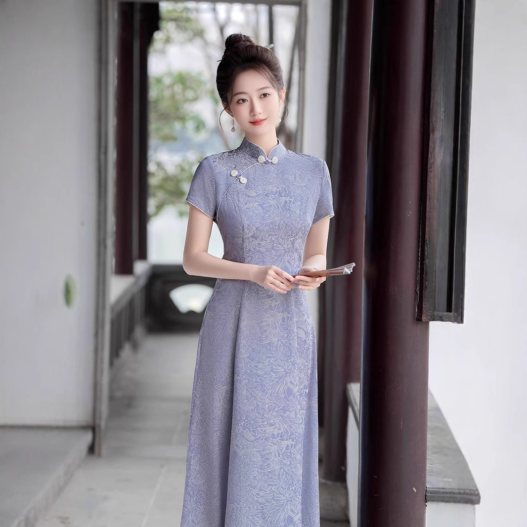 2025新款新中式年轻款少女小清新夏季日常通勤复古国风旗袍GSJ9389