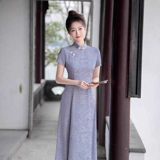 2025新款新中式年轻款少女小清新夏季日常通勤复古国风旗袍GSJ9389 商品图0