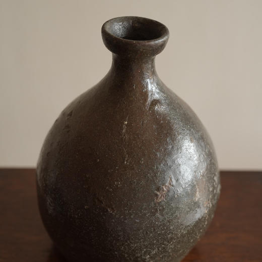 日本中古柴烧粗陶花器X0955 商品图1