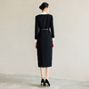 IWY/职业通勤女装高级感轻熟风连衣裙女黑白撞色翻领西装收腰包臀裙Q1295 商品缩略图4