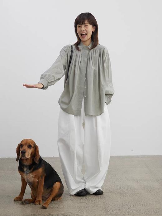 步履不停/5A11239C/日系立领压褶衬衫 商品图3