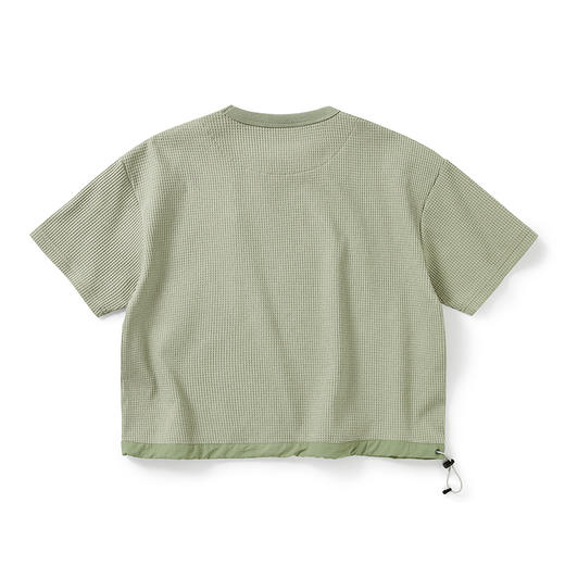 WHEELS and WIND 女式SOLOTEX华夫格短款宽松机能性圆领短袖T恤 商品图2