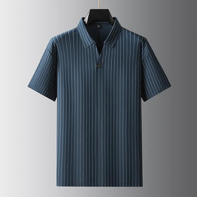 【冰丝】【DDA】大依优型大码V领短袖POLO衫翻领弹力商务休闲透气半袖夏季上衣男士