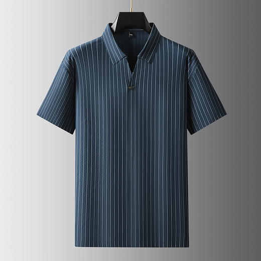 【冰丝】【DDA】大依优型大码V领短袖POLO衫翻领弹力商务休闲透气半袖夏季上衣男士 商品图0